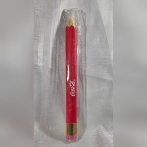 VINTAGE COCA-COLA GIANT BIG OVERSIZED RED WOODEN PENCIL WITH 12" RULER PRINT NEW